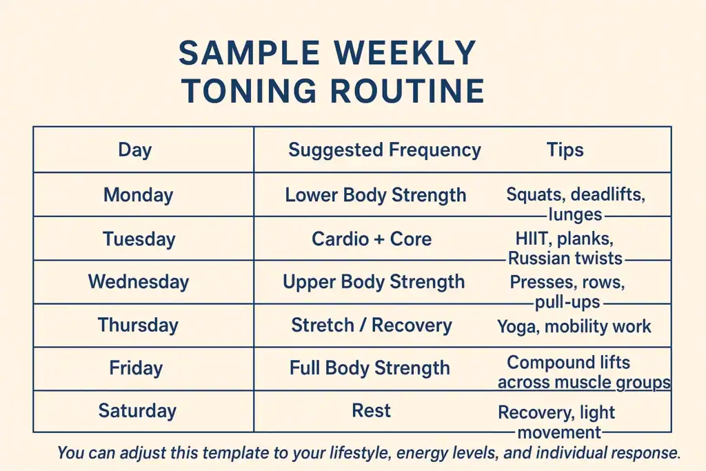 Achieving the Perfect Tone: How Often Should You Exercise for Results? 4 Weekly exercise High Wycombe plan graphic